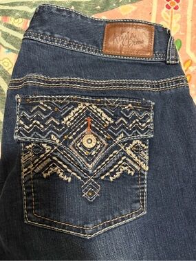 Ariya Jeans Y2K Women's Embroidered Dark Blue Jeans
